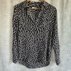 Equipment Femme Animal Print Silk Button Down Blouse